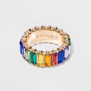SugarFix by BaubleBar Rainbow Ring Size 8